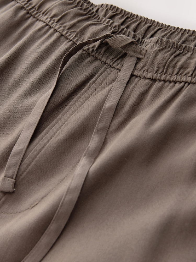 Neutral Relaxed Fit Essential Elasticated Waist Trousers With Linen - Image 2 of 3 Neutral Relaxed Fit Essential Elasticated Waist Trousers With Linen - Image 2 of 3