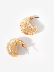 Mint Velvet Gold Tone Crystal Statement Earrings - Image 4 of 5