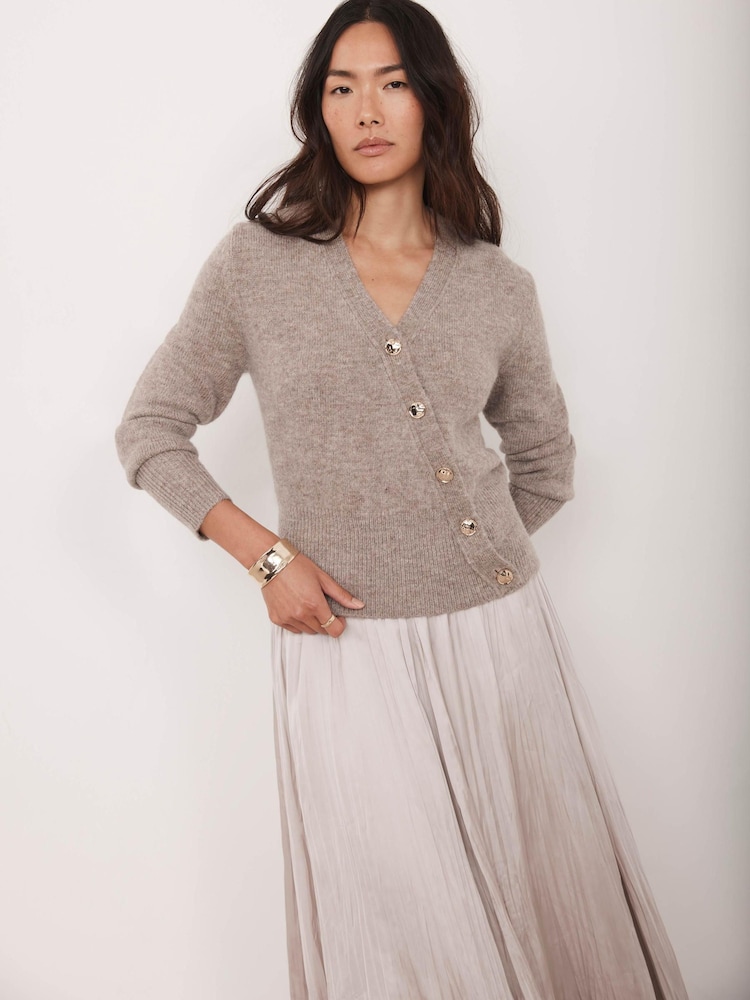Mint Velvet Natural Asymmetric Detail Cardigan - Image 2 of 8