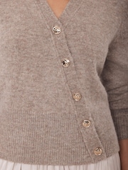 Mint Velvet Natural Asymmetric Detail Cardigan - Image 4 of 8