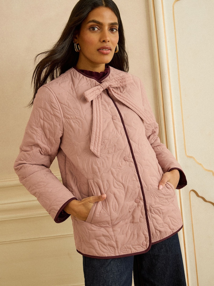 Love & Roses Pink Quilted Floral Jacket - Image 1 of 4