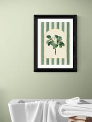 East End Prints Black Stripey Magnolia Wall Art Print by Oh Fine! Art - Image 1 of 3