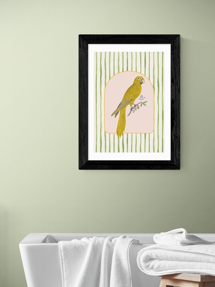 East End Prints Black Eccentric Parrot Wall Art Print by Oh Fine Art - Image 1 of 3 East End Prints Black Eccentric Parrot Wall Art Print by Oh Fine Art - Image 1 of 3
