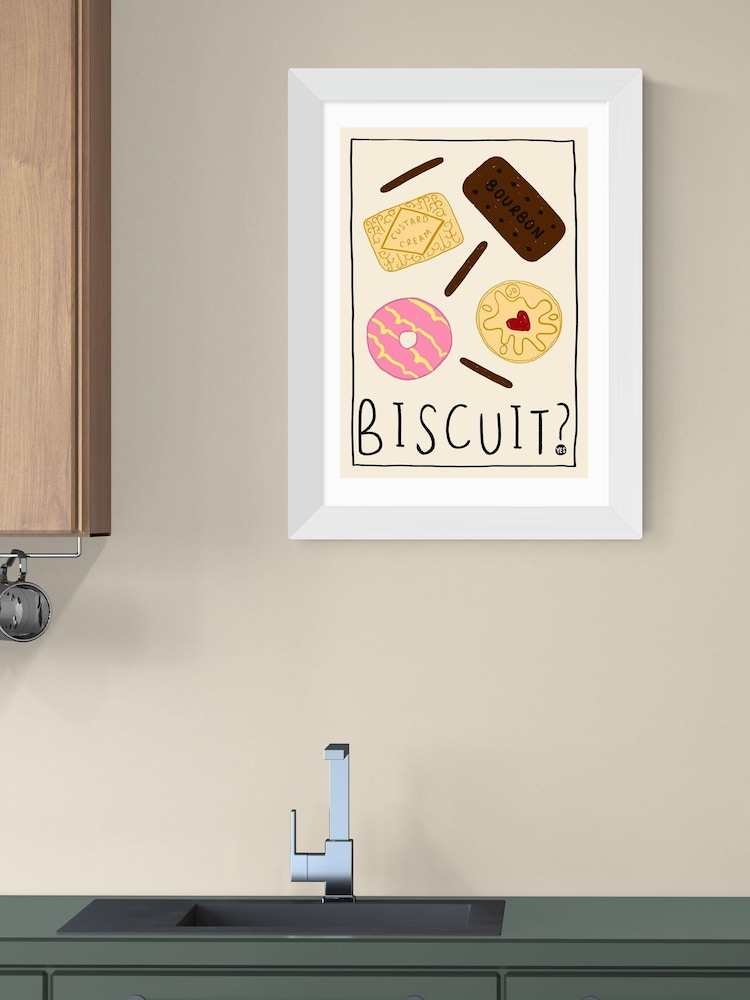 East End Prints White Biscuit Wall Art Print by Amber May Art - Image 1 of 3 East End Prints White Biscuit Wall Art Print by Amber May Art - Image 1 of 3