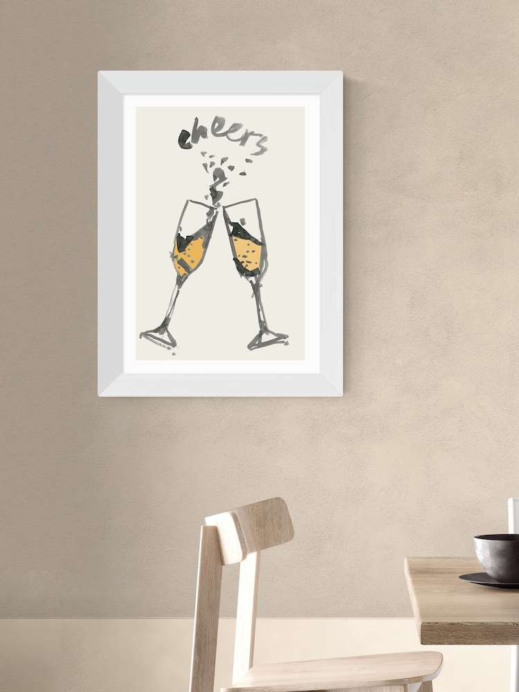 East End Prints White Cheers II Wall Art Print by Cartissi - Image 1 of 3