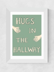 East End Prints White Hugs In The Hallway Wall Art Print by Amber May Art - Image 2 of 3