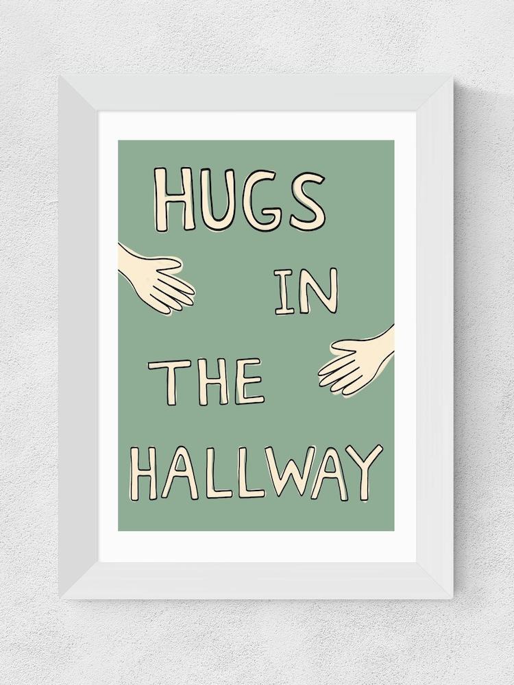 East End Prints White Hugs In The Hallway Wall Art Print by Amber May Art - Image 2 of 3
