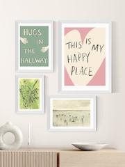 East End Prints White Hugs In The Hallway Wall Art Print by Amber May Art - Image 3 of 3