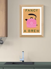 East End Prints Oak Fancy a Brew Wall Art Print by Emmy Lupin Studio - Image 1 of 3