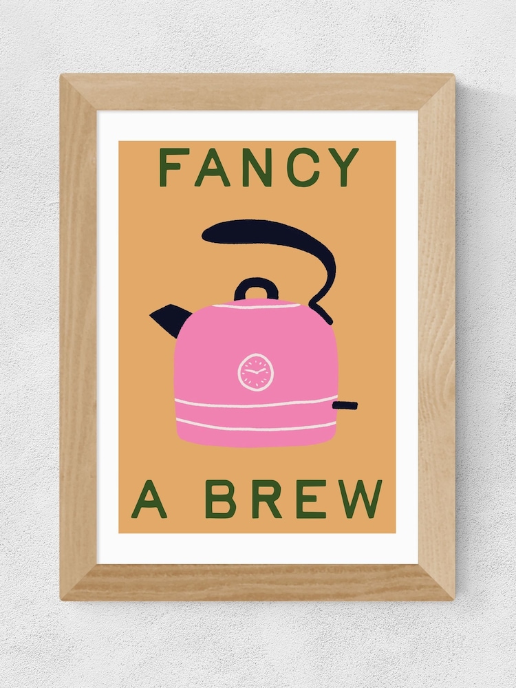 East End Prints Oak Fancy a Brew Wall Art Print by Emmy Lupin Studio - Image 2 of 3