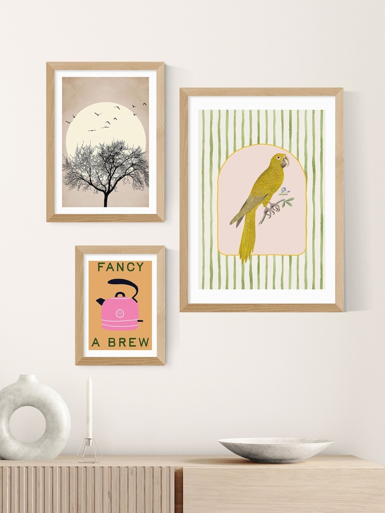 East End Prints Oak Fancy a Brew Wall Art Print by Emmy Lupin Studio - Image 3 of 3