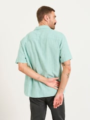 FatFace Bugle Light Teal Bold Stripe Short Sleeve Shirt - Image 2 of 5