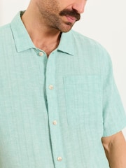 FatFace Bugle Light Teal Bold Stripe Short Sleeve Shirt - Image 3 of 5