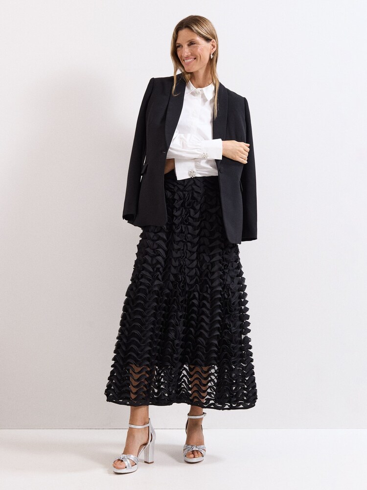 Phase Eight Black Talis Textured Skirt - Image 6 of 6