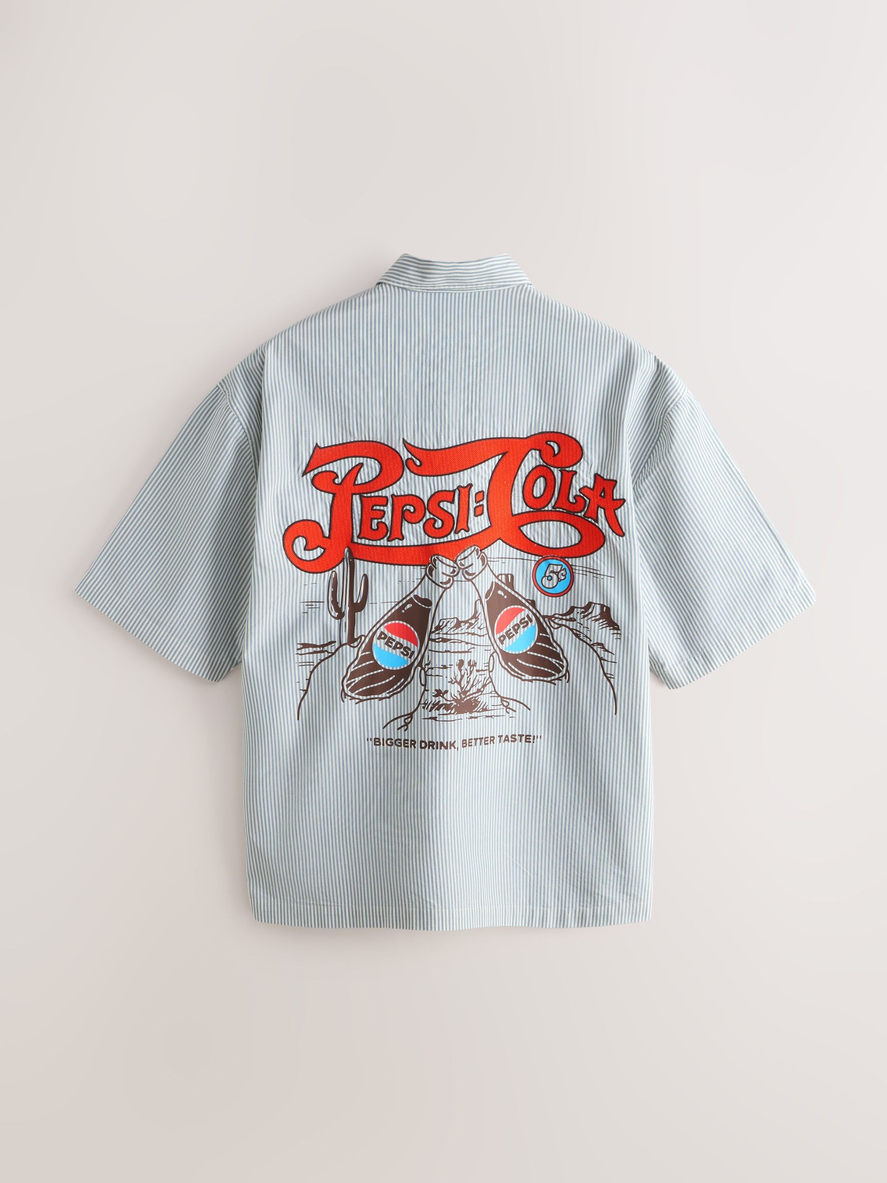Buy Blue Boxy Fit Pepsi Cola Stripe Short Sleeve Shirt from Next USA