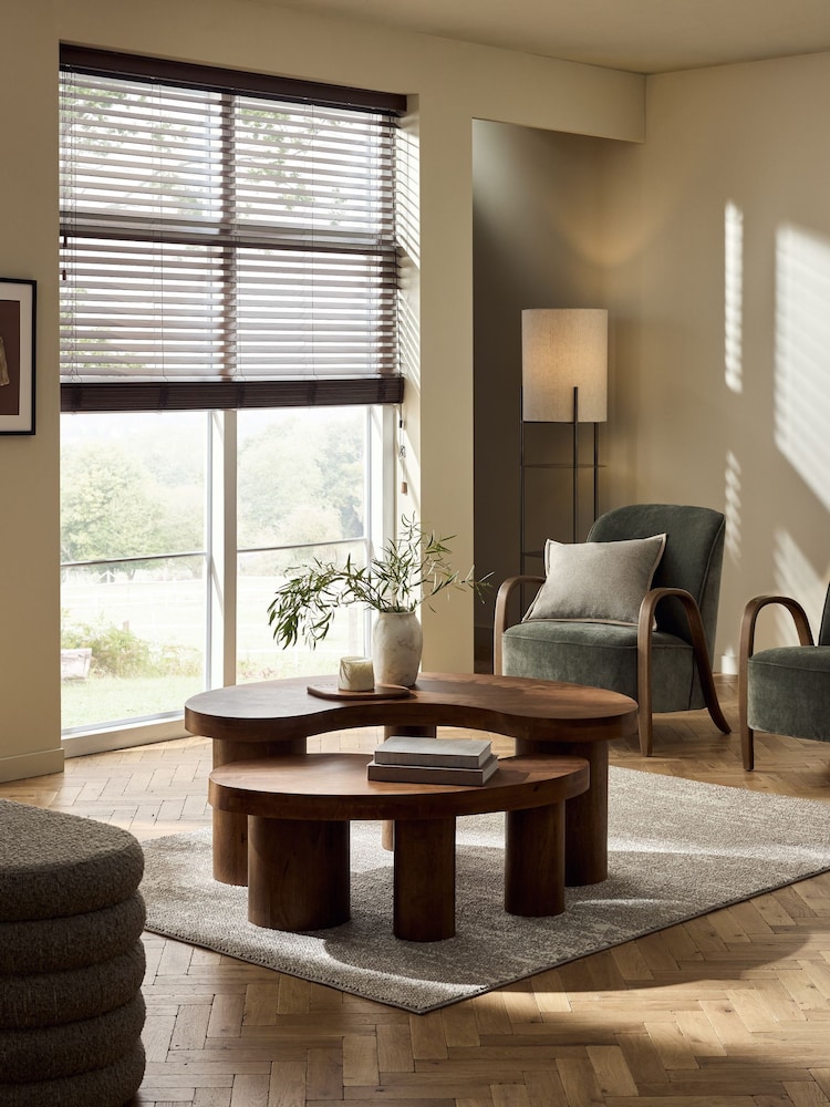 Brown Honey Made To Measure 50mm Sunwood Venetian Blinds - Image 2 of 6 Brown Honey Made To Measure 50mm Sunwood Venetian Blinds - Image 2 of 6