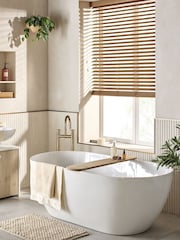 Brown Amber Made To Measure 50mm Sunwood Fauxwood Venetian Blinds - Image 1 of 5