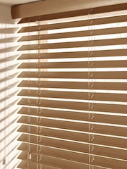Brown Amber Made To Measure 50mm Sunwood Fauxwood Venetian Blinds - Image 4 of 5