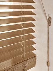 Brown Amber Made To Measure 50mm Sunwood Fauxwood Venetian Blinds - Image 5 of 5