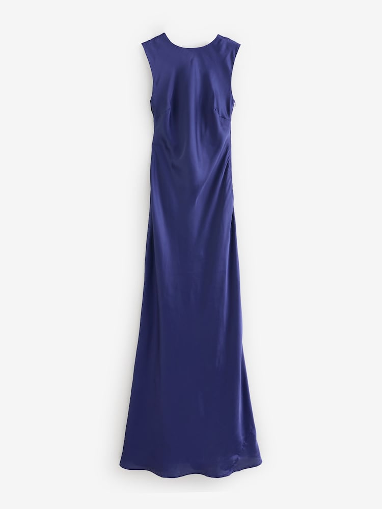 Omnes Blue Lara Maxi Sleeveless High-Neck Low-Back Dress - Image 1 of 1