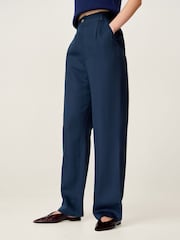 Omnes Blue Cinnamon Stright Leg Tencel Trousers - Image 1 of 4