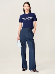 Omnes Blue Cinnamon Stright Leg Tencel Trousers - Image 3 of 4