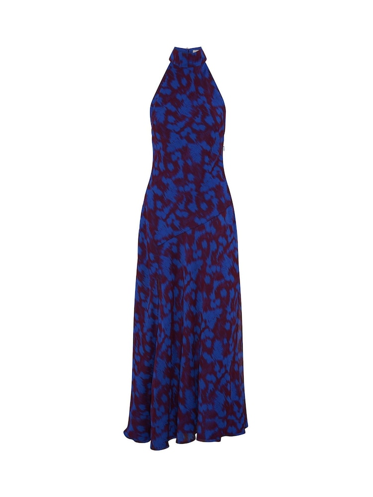 Omnes Blue Elsie Maxi Halter-Neck Chiffon Dress in Wild Fern Print - Image 1 of 1 Omnes Blue Elsie Maxi Halter-Neck Chiffon Dress in Wild Fern Print - Image 1 of 1