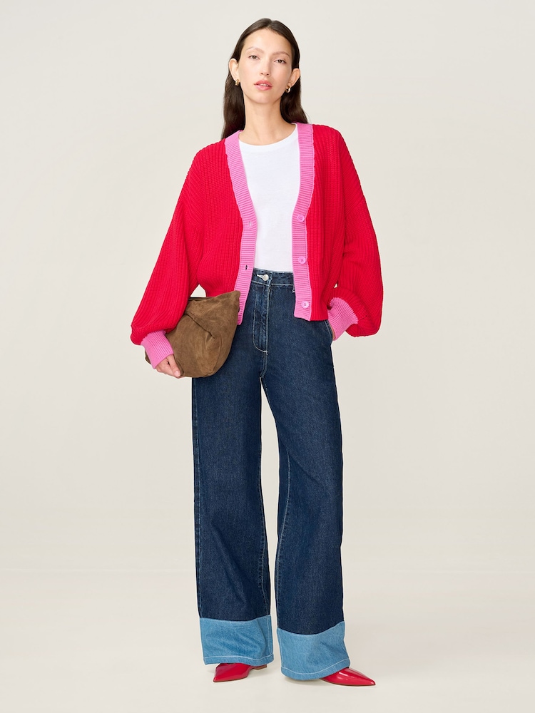Omnes Red Hopper 100% Cotton Cardigan - Image 1 of 5