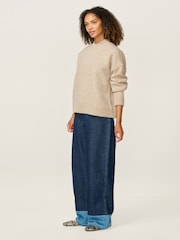 Omnes Cream Clementine Oversized Slouchy Crew Neck Jumper - Image 2 of 5