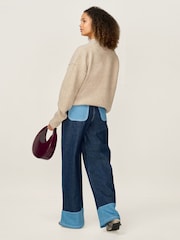 Omnes Cream Clementine Oversized Slouchy Crew Neck Jumper - Image 3 of 5