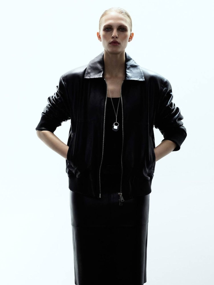 Mango Black Cazadora Cindy Jacket - Image 1 of 4 Mango Black Cazadora Cindy Jacket - Image 1 of 4