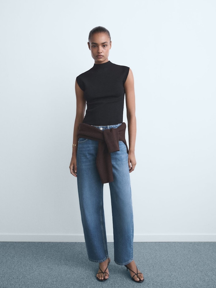Mango Blue High-Rise Balloon Jeans - Image 1 of 6