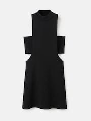 Mango Black Cut Out Detail Mini Dress - Image 1 of 2
