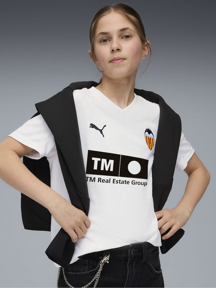 Puma White Valencia CF 25/26 Youth Boys Home Jersey - Image 1 of 6