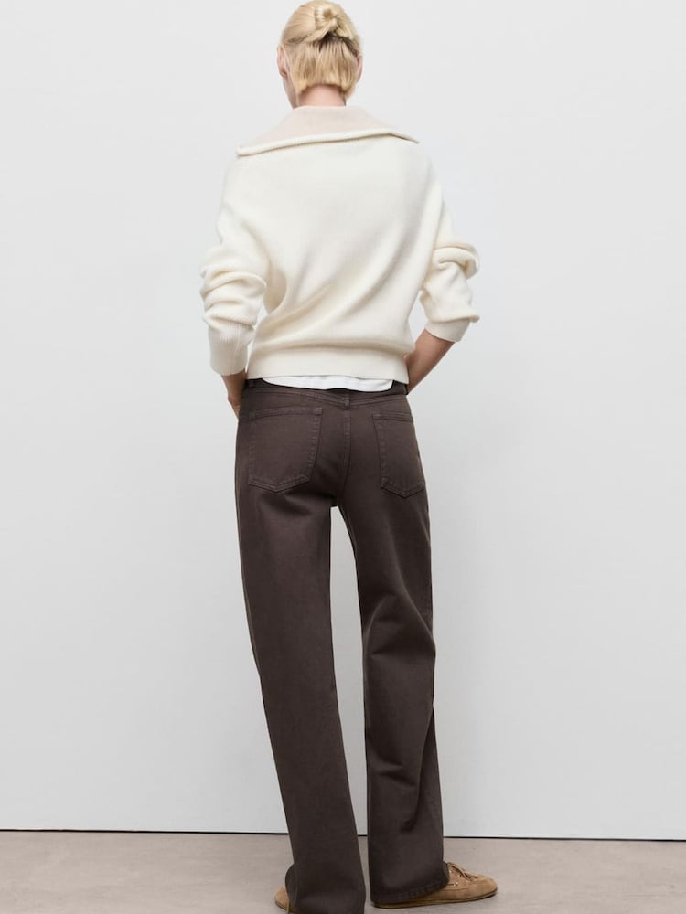 Mango Brown Miami Medium-Rise Straight-Fit Jeans - Image 2 of 7