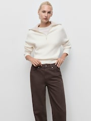 Mango Brown Miami Medium-Rise Straight-Fit Jeans - Image 3 of 7