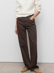 Mango Brown Miami Medium-Rise Straight-Fit Jeans - Image 4 of 7