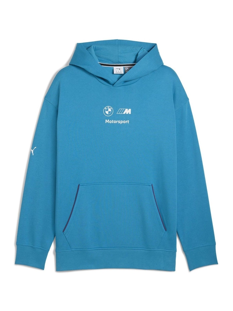 Puma Blue BMW M Motorsport Essentials Mens Fleece Hoodie - Image 5 of 5