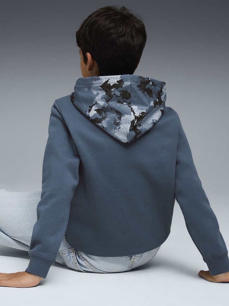 Puma Blue Essentials Youth Boys Camo Hoodie - Image 2 of 5