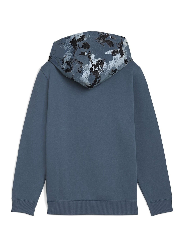 Puma Blue Essentials Youth Boys Camo Hoodie - Image 5 of 5