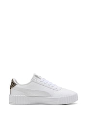 Puma White Carina 3.0 Animal Flair Womens Sneakers - Image 1 of 6