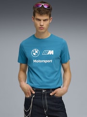 Puma Blue BMW M Motorsport Essentials Mens Logo T-Shirt - Image 1 of 5