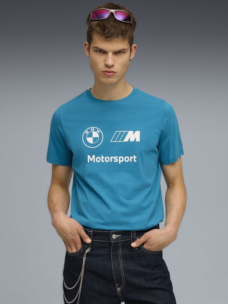 Puma Blue BMW M Motorsport Essentials Mens Logo T-Shirt - Image 1 of 5