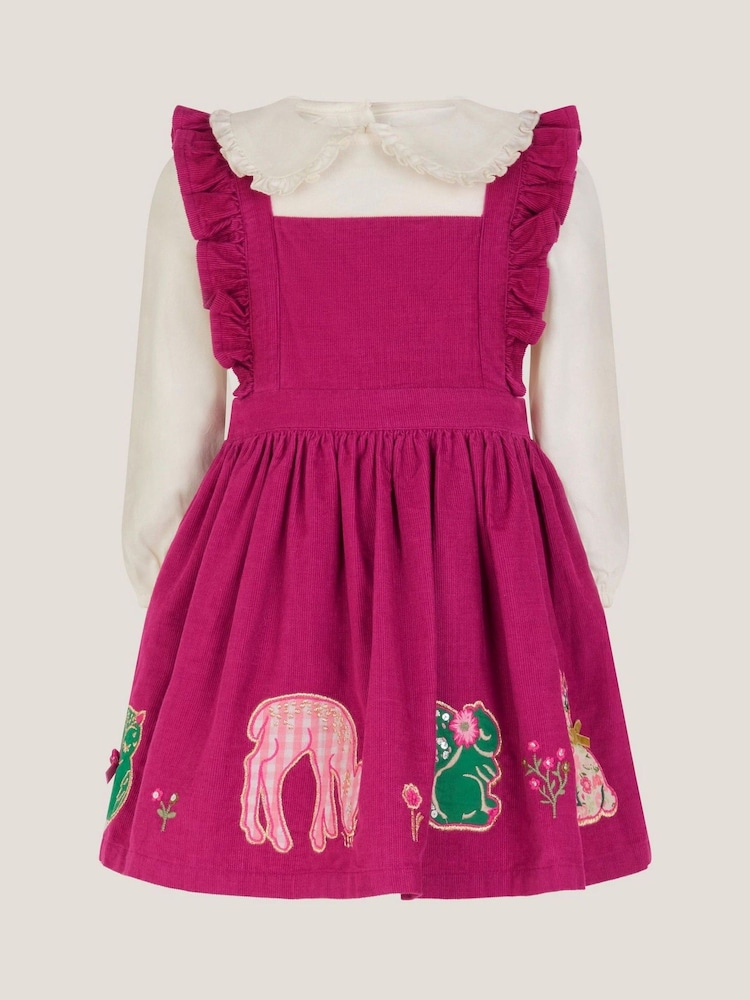 Monsoon Red Baby Top & Corduroy Pinafore Dress Set - Image 1 of 3 Monsoon Red Baby Top & Corduroy Pinafore Dress Set - Image 1 of 3