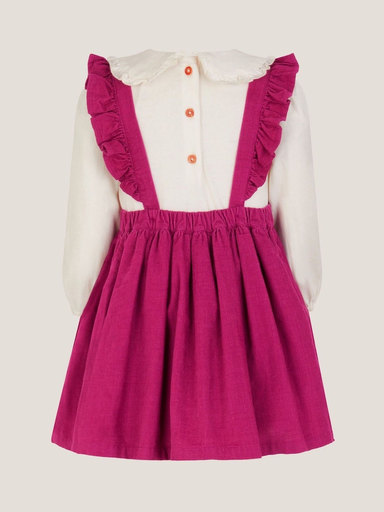 Monsoon Red Baby Top & Corduroy Pinafore Dress Set - Image 2 of 3 Monsoon Red Baby Top & Corduroy Pinafore Dress Set - Image 2 of 3
