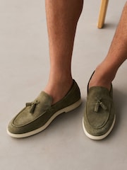 Kijani - Suede Tassel Loafers - Picha 1 kati ya 2