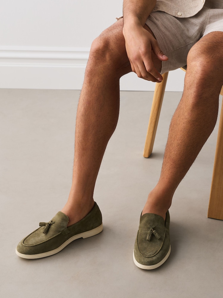 Kijani - Suede Tassel Loafers - Picha 2 kati ya 2 Kijani - Suede Tassel Loafers - Picha 2 kati ya 2