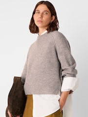 Whistles Nude Aria Wool Mix Crew Knit Jumper - Image 4 of 4