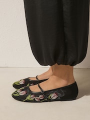 Black Forever Comfort® Mesh Tulip Maryjanes - Image 6 of 10