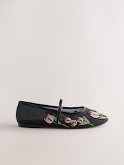 Black Forever Comfort® Mesh Tulip Maryjanes - Image 8 of 10